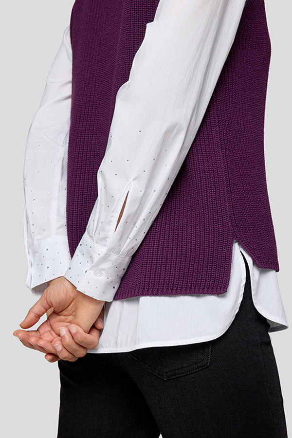 PURPLE SLEEVELESS KNIT TOP