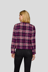 PURPLE WHITE BUTTON UP JACKET