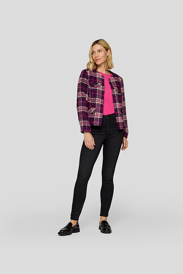 PURPLE WHITE BUTTON UP JACKET