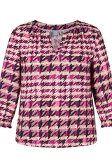 CASUAL PLAID PEASANT BLOUSE