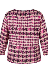 CASUAL PLAID PEASANT BLOUSE