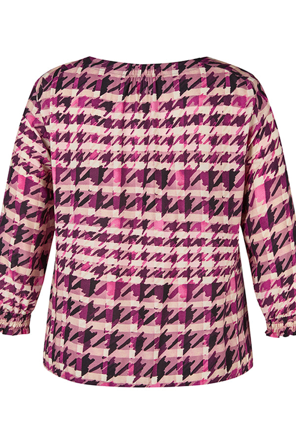 CASUAL PLAID PEASANT BLOUSE