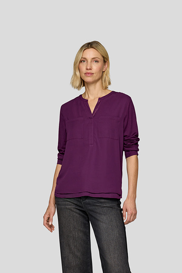PURPLE LONG SLEEVE BLOUSE