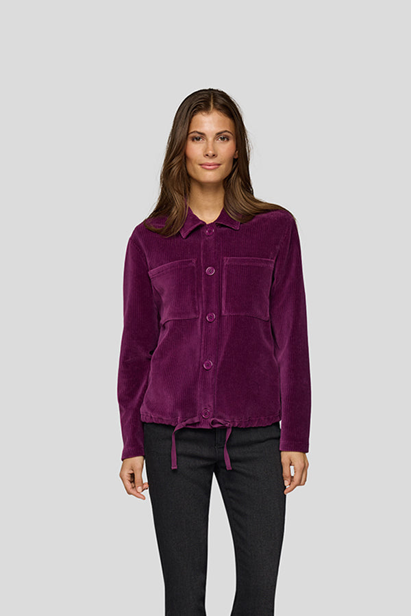 DRAWSTRING HEM BUTTON UP JACKET