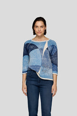 BLUE ABSTRACT PATTERNED SHIRT