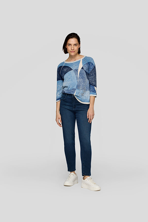 BLUE ABSTRACT PATTERNED SHIRT