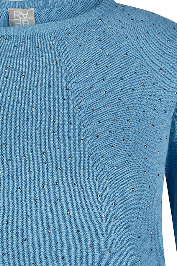 BLUE SOLID CREWNECK LONG SLEEVE SHIRT