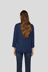 NAVY GRAPHIC FRONT DESIGN LONG SLEEVE SHIRT