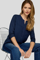 BLUE LONG SLEEVE BLOUSE