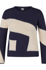 BLUE GEOMETRIC SWEATER