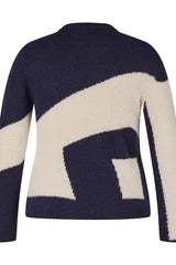 BLUE GEOMETRIC SWEATER