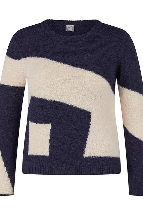 BLUE GEOMETRIC SWEATER