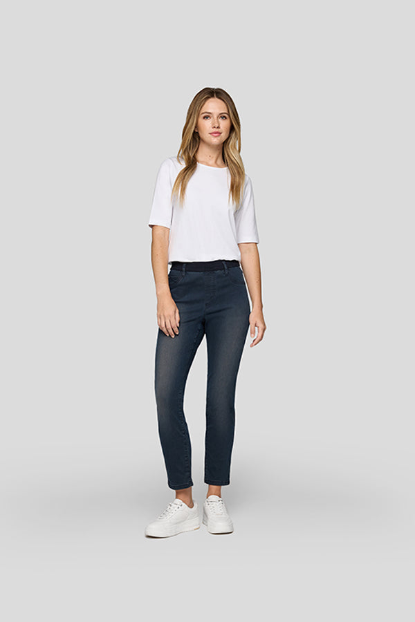 BLUE CLASSIC BELT LOOPS STRAIGHT LEG DENIM JEANS