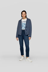 BLUE STRIPED BUTTON UP JACKET