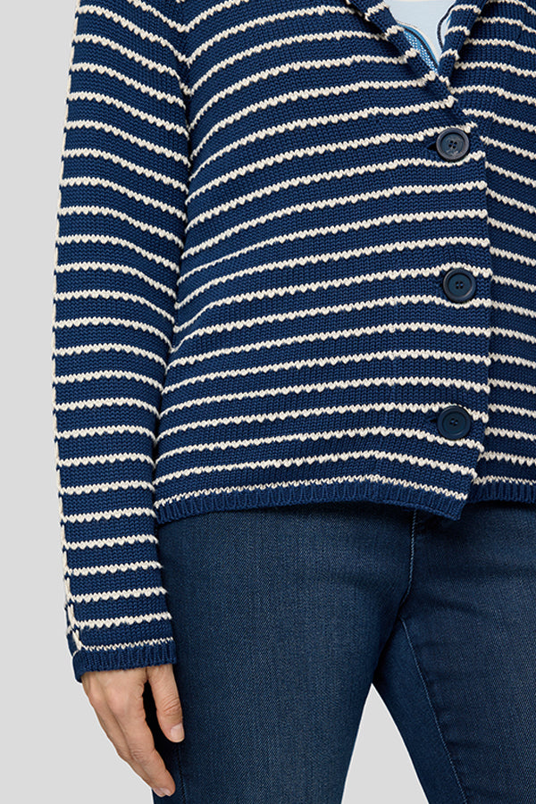 BLUE STRIPED BUTTON UP JACKET