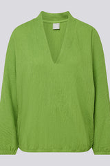 GREEN V NECK LONG SLEEVE SHIRT