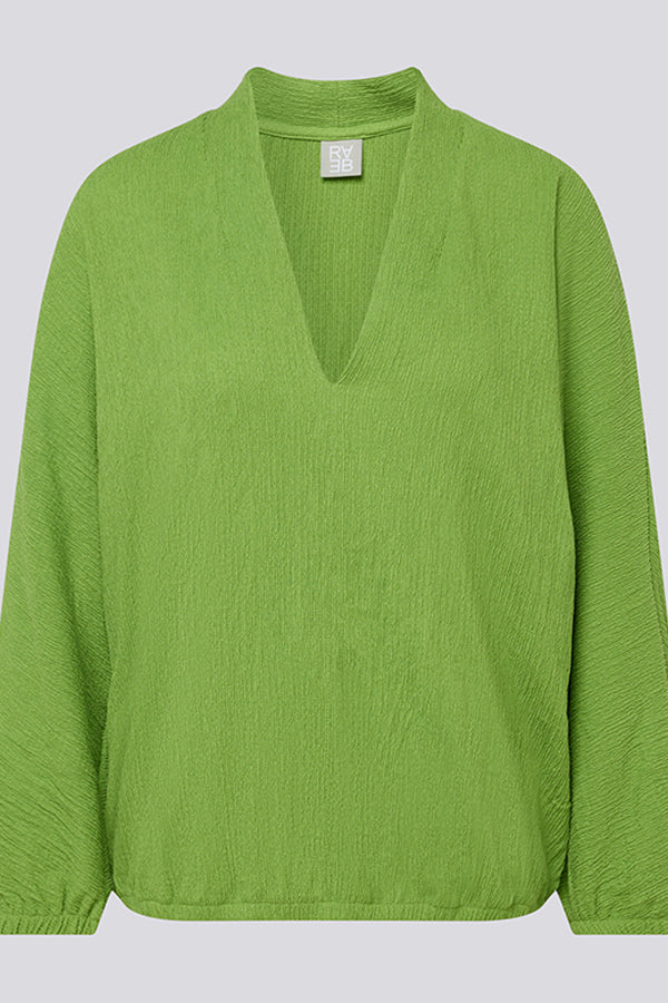 GREEN V NECK LONG SLEEVE SHIRT