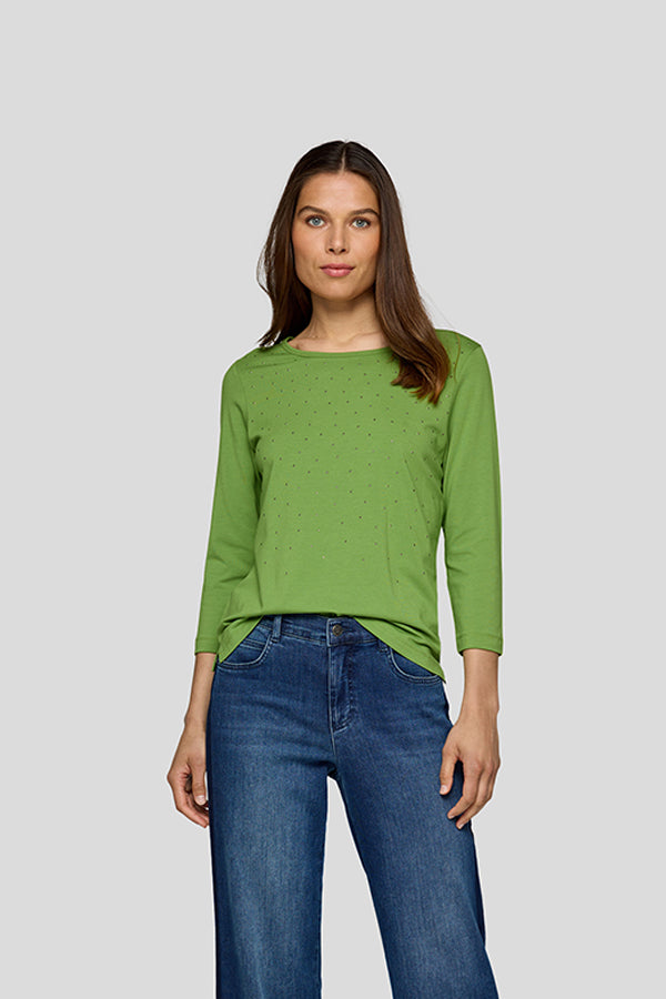 GREEN THREE QUARTER SLEEVE SHIRT