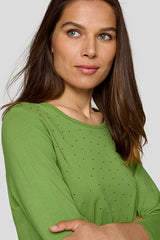 GREEN THREE QUARTER SLEEVE SHIRT