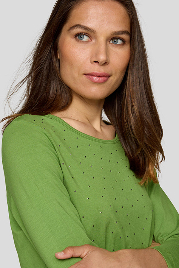 GREEN THREE QUARTER SLEEVE SHIRT