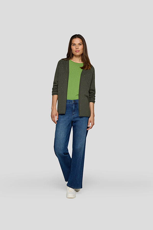 GREEN THREE QUARTER SLEEVE SHIRT