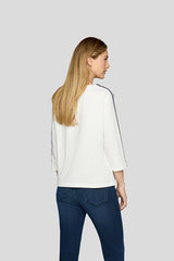 WHITE ABSTRACT FRONT GRAPHIC LIGHT LONG SLEEVE SHIRT