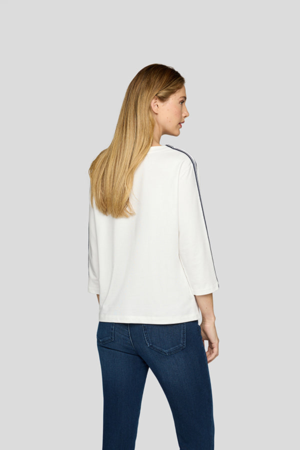 WHITE ABSTRACT FRONT GRAPHIC LIGHT LONG SLEEVE SHIRT