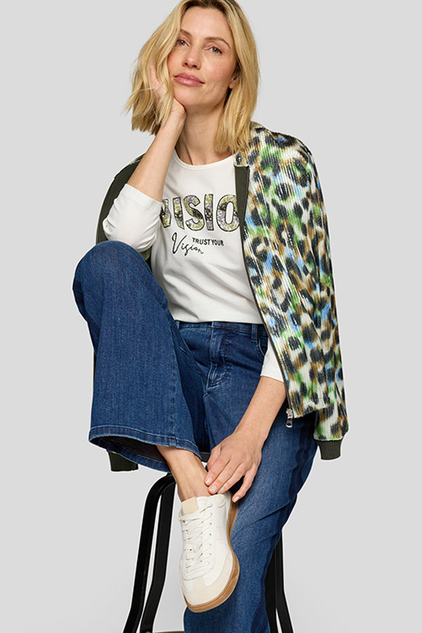 WHITE BOLD TYPOGRAPHY LONG SLEEVE SHIRT