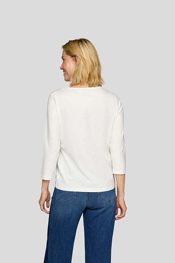 WHITE BOLD TYPOGRAPHY LONG SLEEVE SHIRT