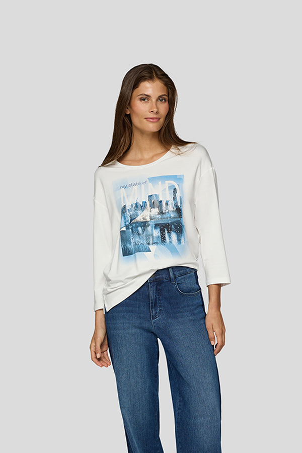 WHITE NEW YORK CITY GRAPHIC LONG SLEEVE SHIRT