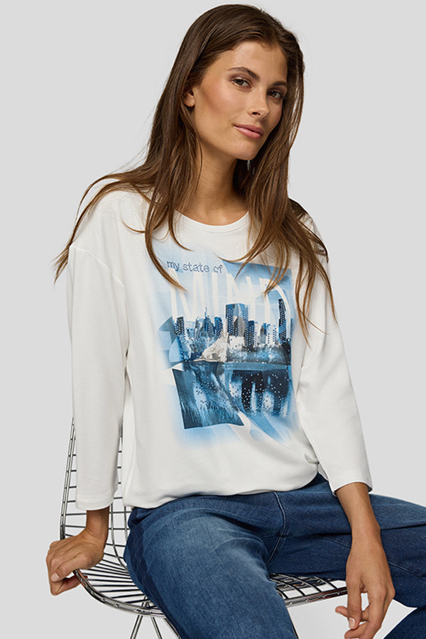 WHITE NEW YORK CITY GRAPHIC LONG SLEEVE SHIRT