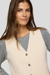 WHITE BUTTON UP V NECK VEST