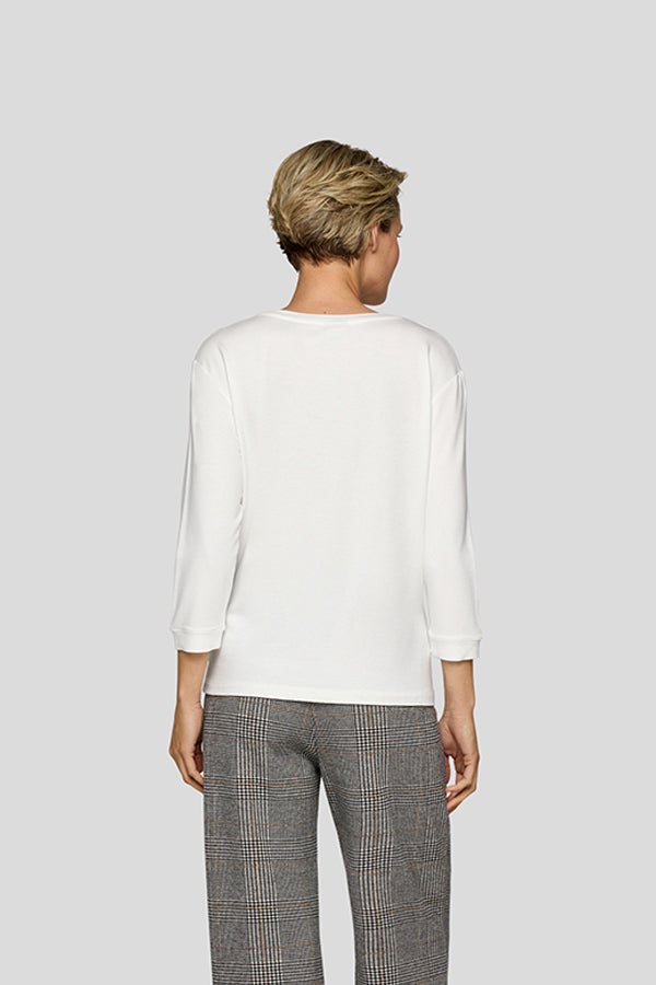 WHITE SNOWY LANDSCAPE PRINT LONG SLEEVE SHIRT