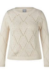 WHITE DIAMOND KNIT SWEATER