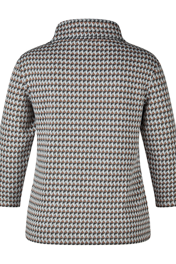 CASUAL HIGH NECK THREE QUARTER SLEEVE TOP