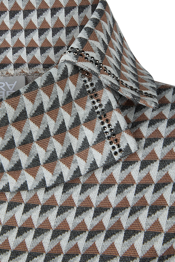 CASUAL HIGH NECK THREE QUARTER SLEEVE TOP