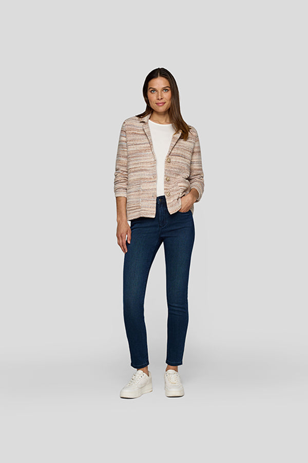 BEIGE KNIT BUTTON UP CARDIGAN