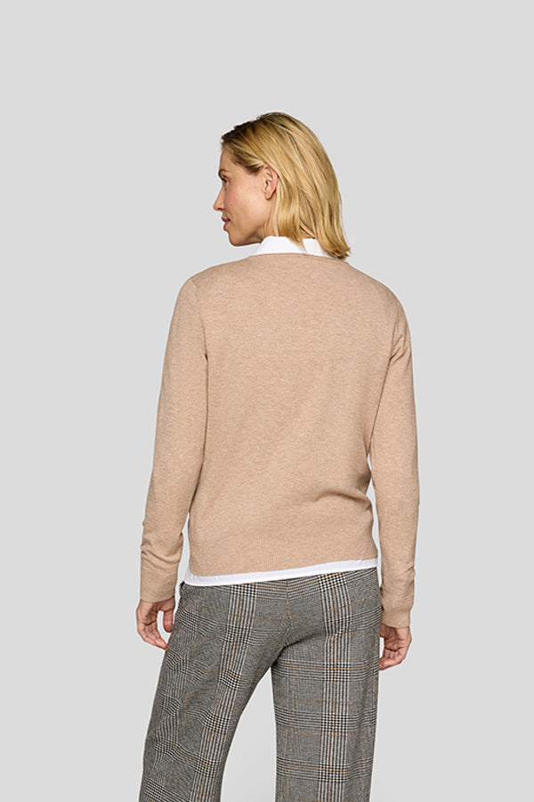 BEIGE LONG SLEEVE SWEATER