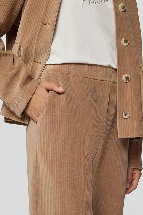 BEIGE CLASSIC CORDUROY STRAIGHT LEG TROUSERS