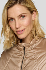 BEIGE QUILTED PUFFER JACKET