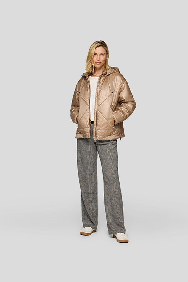 BEIGE QUILTED PUFFER JACKET