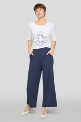 SEQUIN PRINT ROUND NECK T-SHIRT