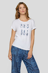 PINEAPPLE MOTIF ROUND NECK T-SHIRT