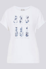 PINEAPPLE MOTIF ROUND NECK T-SHIRT