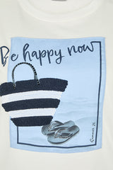 GRAPHIC PRINT WHITE CASUAL T-SHIRT
