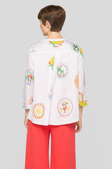 PRINT LONG SLEEVE BLOUSE