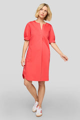 TIE-NECK SHORT SLEEVE DRESS