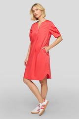 TIE-NECK SHORT SLEEVE DRESS