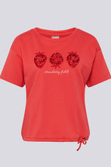GRAPHIC TIE-HEM T-SHIRT