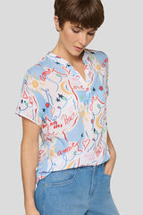ABSTRACT PRINT SHORT SLEEVE SHIRT